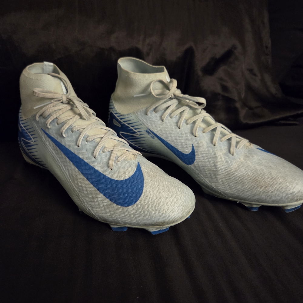 Nike Blue and White Soccer Cleats